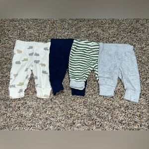 Boys, girls, 3 month pants Set of Baby Pants in Various Colors Lot of 4, 3 Month
